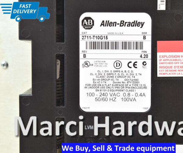 Allen-Bradley PanelView 1000 2711-T10G15 /B Mono Touch FRN. 4.20