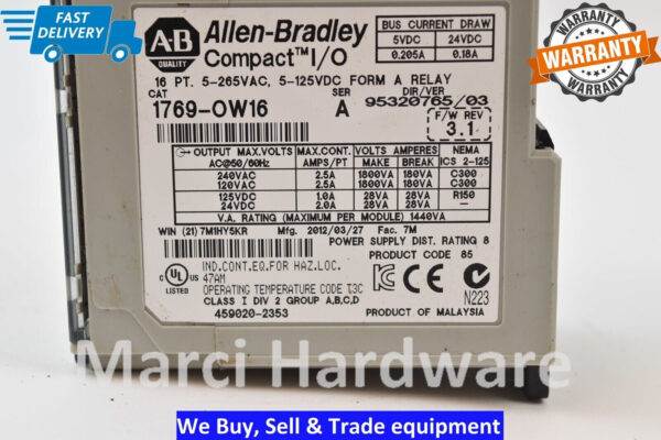 Allen-Bradley 1769-OW16 CompactLogix 16 PT Relay Output Module