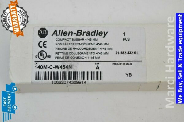 Surplus Allen Bradley 140M-C-W454N Compact Busbar 4*45MM, 600VAC, 64A