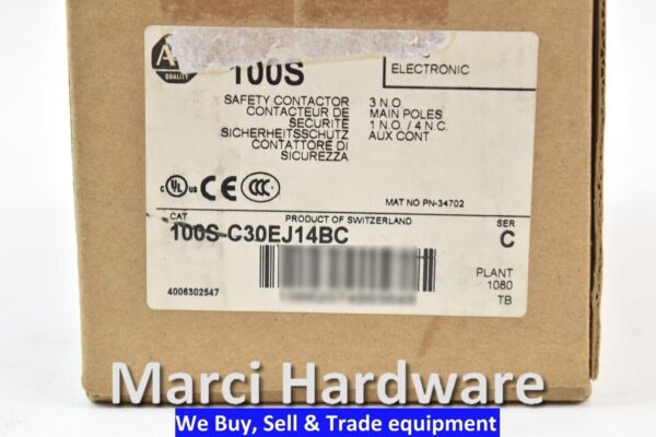 Surplus Allen-Bradley 100S-C30EJ14BC 100SC30EJ14BC Safety Contactor
