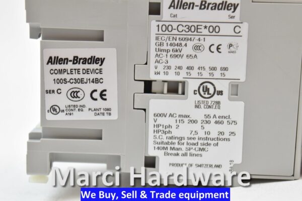 Surplus Allen-Bradley 100S-C30EJ14BC 100SC30EJ14BC Safety Contactor