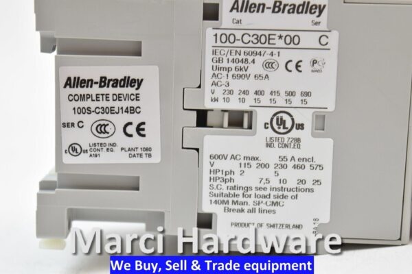 Surplus Allen-Bradley 100S-C30EJ14BC 100SC30EJ14BC Safety Contactor