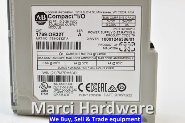 Allen Bradley 1769-OB32T Compact I/O Output Module AB 1769-OB32T