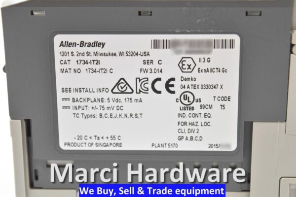 Allen Bradley 1734-IT2I Ser C POINT I/O with 1734-MB and 1734-RTBCJC