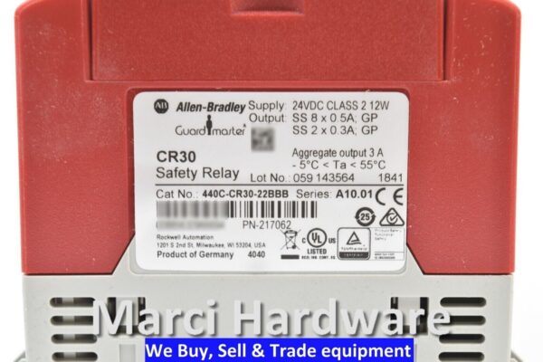 Surplus Allen Bradley 440C-CR30-22BBB /A Guardmaster Safety Relay 22 I/O