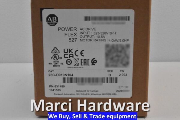 Sealed Allen Bradley 25C-D010N104 /B PowerFlex 527 AC Drive 480V 10A