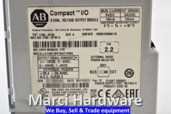 Allen Bradley 1769-OF8V /A for parts