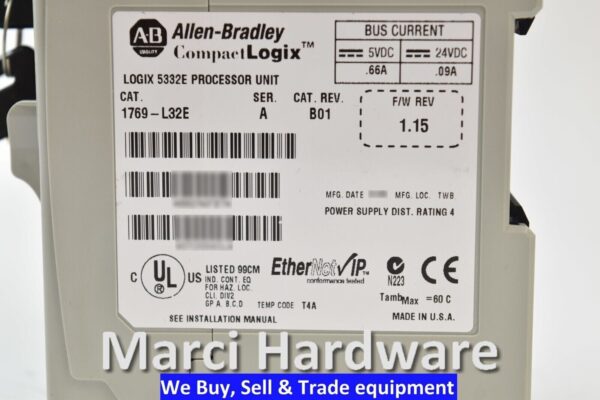 Allen Bradley 1769-L32E Series A CompactLogix EtherNet Processor 750 KB Memory
