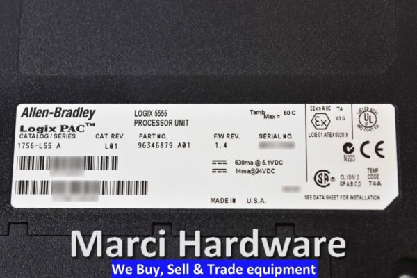 Allen Bradley 1756-L55 CONTROLLOGIX Processor Logix 5555